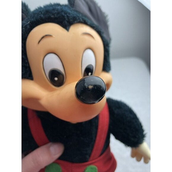 Vintage Applause Walt Disney Mickey Mouse Plastic Face Stuffed Toy 12" Hard Feet - Picture 6 of 9